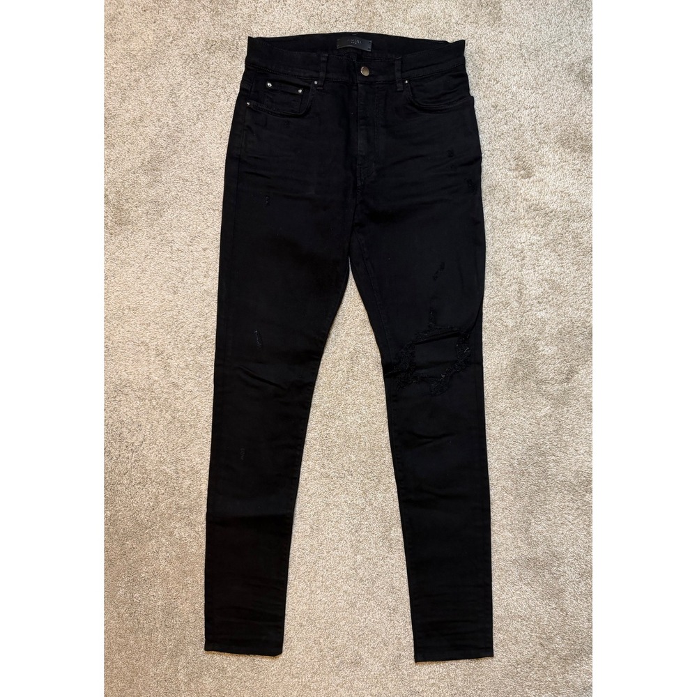 Amiri Skinny Jeans Knee Rip Black Size 33 Worn Once